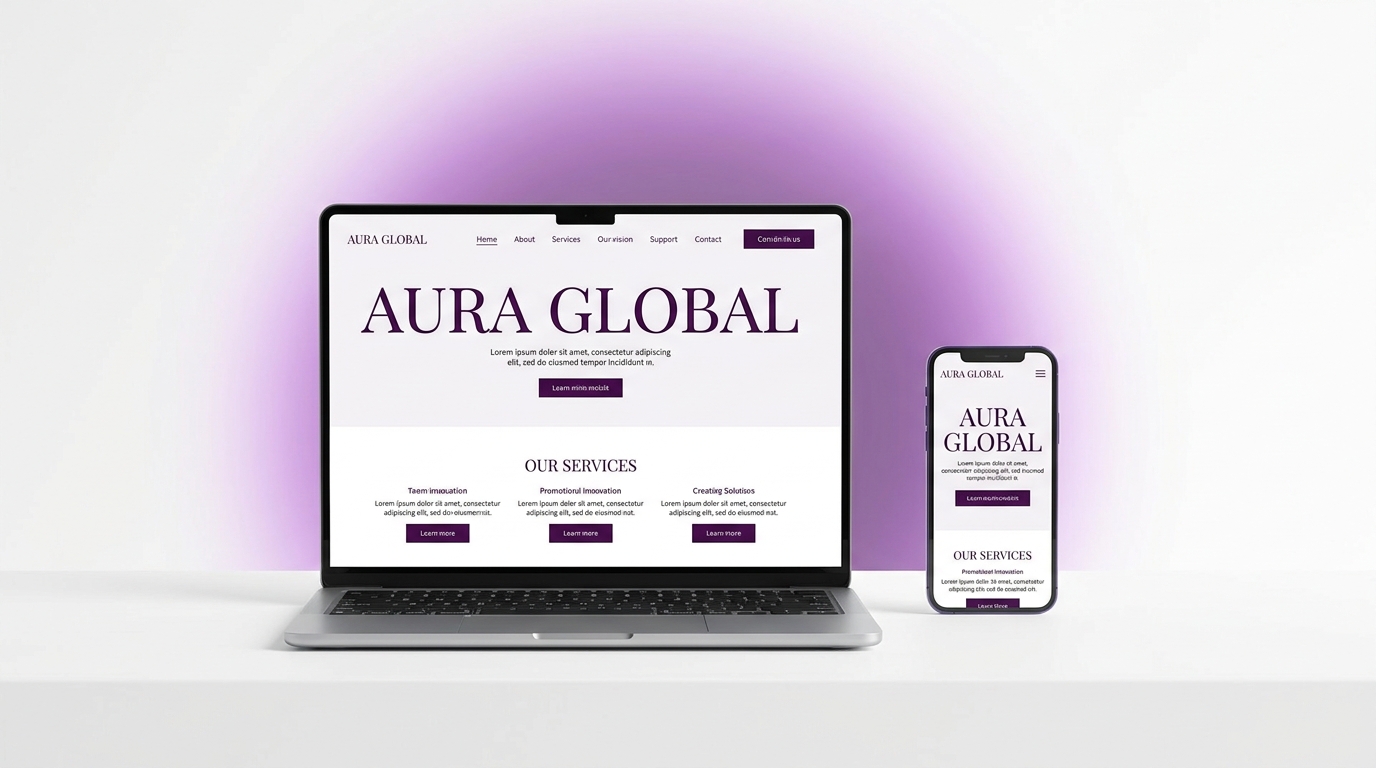 Aura Global Website Mockup
