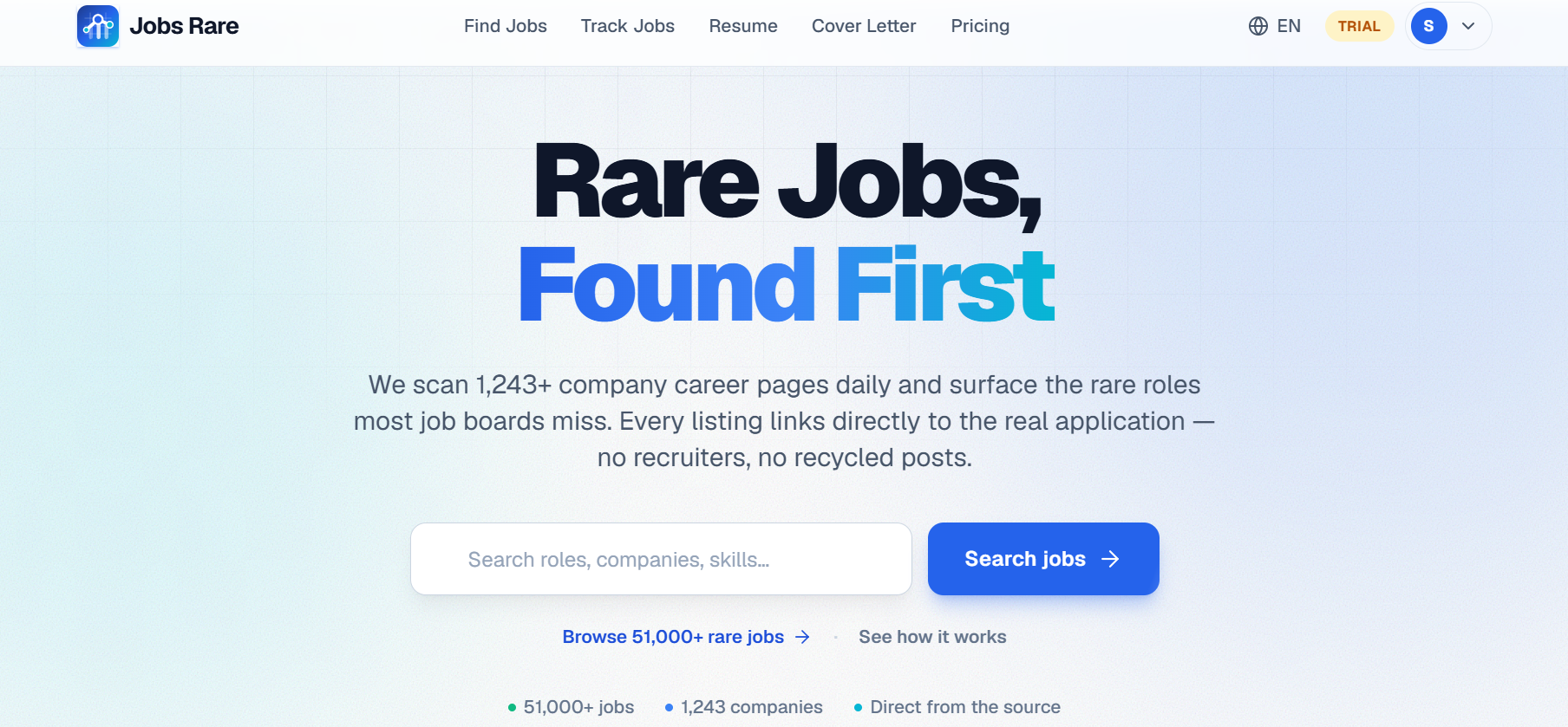 Jobs Rare — Rare Jobs Not on LinkedIn or Indeed