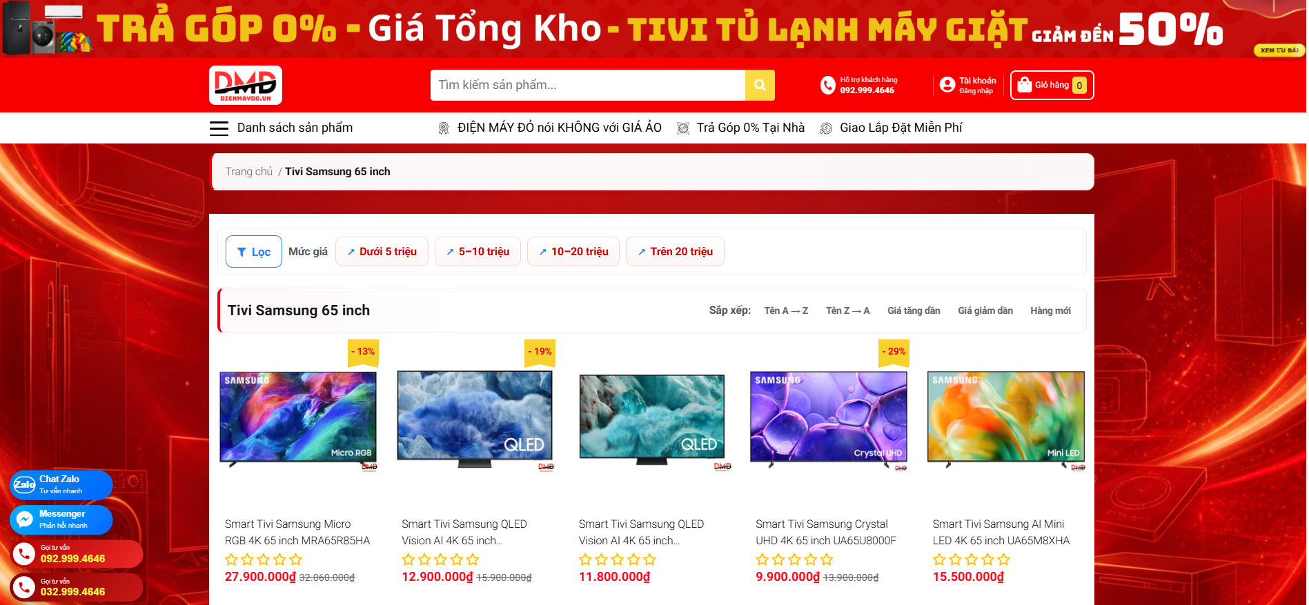 Tivi Samsung 65 inch đẹp, hiện đại