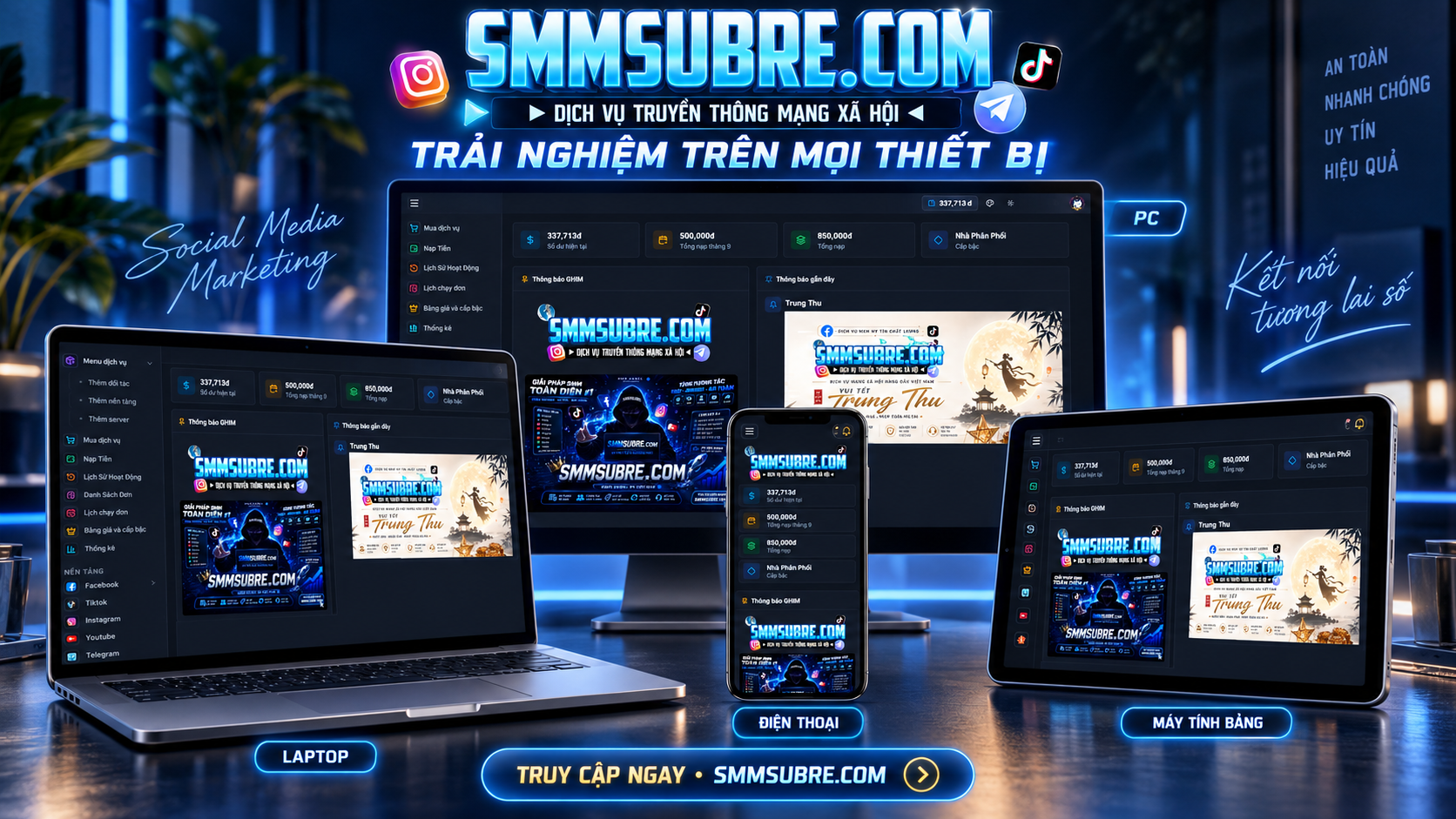 Thuê web con đấu dịch vụ qua smmsubre.com