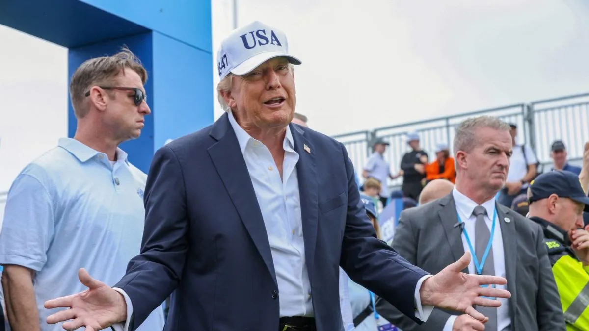 President Trump speaking to reporters