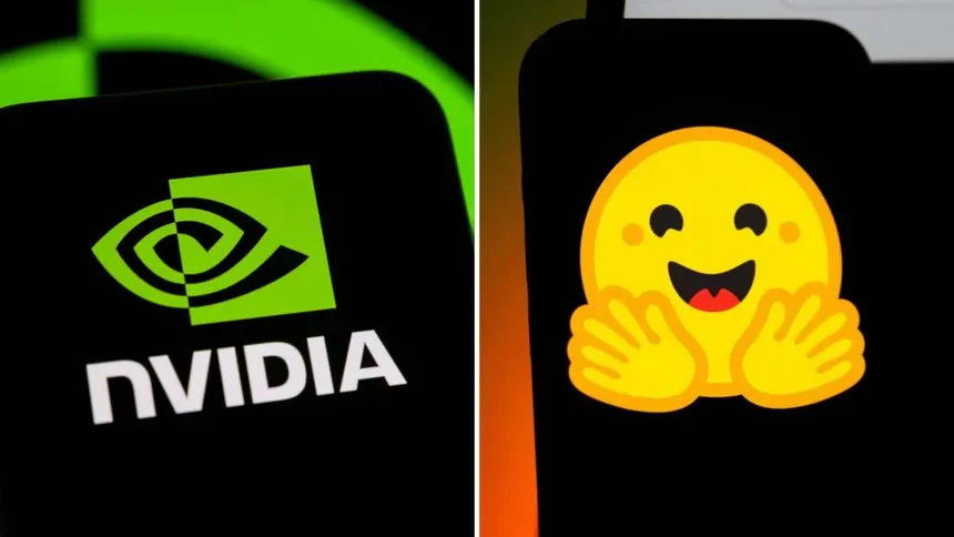 Hugging Face platform or Nvidia logo