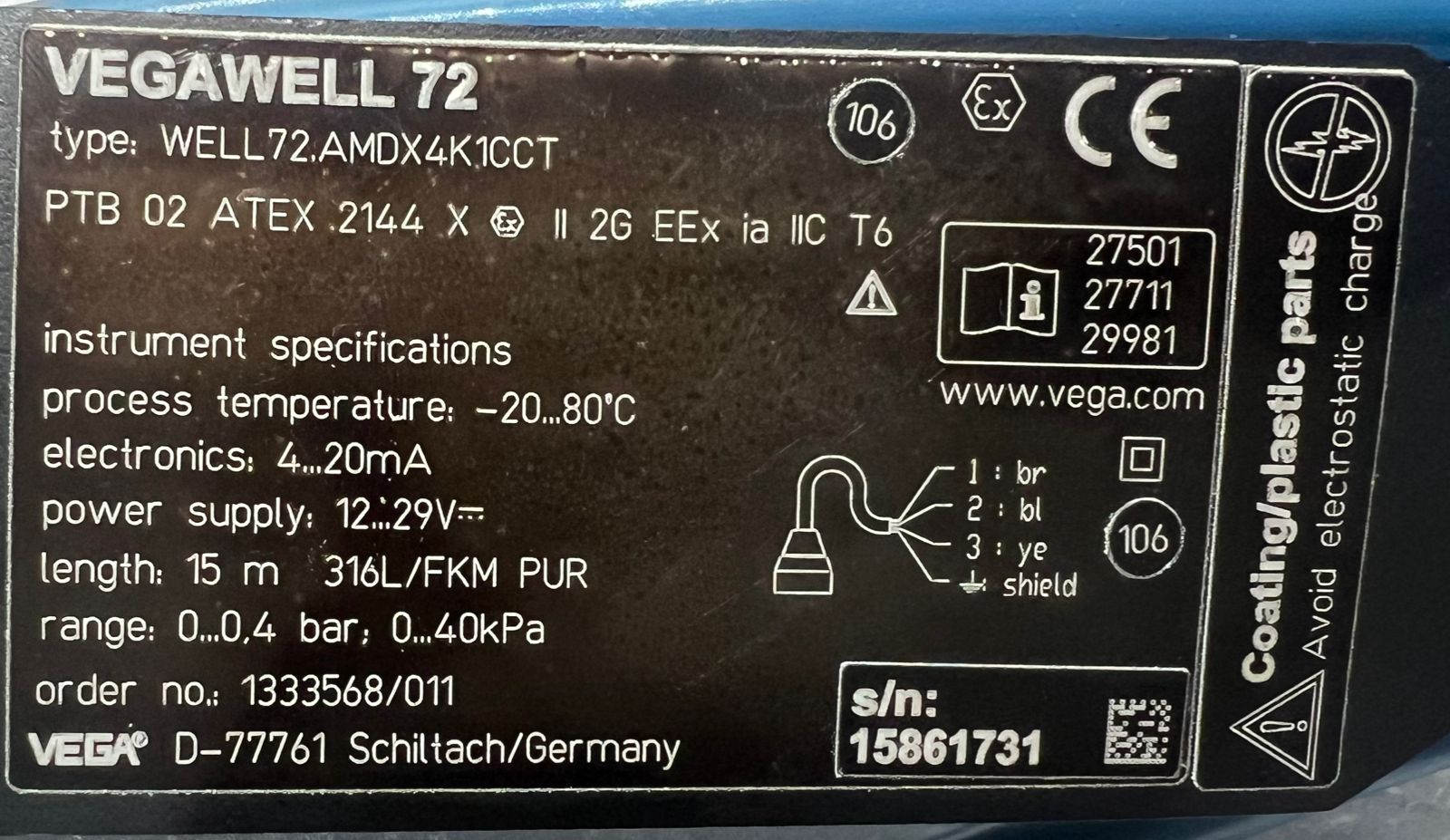 Vega Vegawell 72 Well72.Amdx4k1cct Pressure Measurement thumbnail