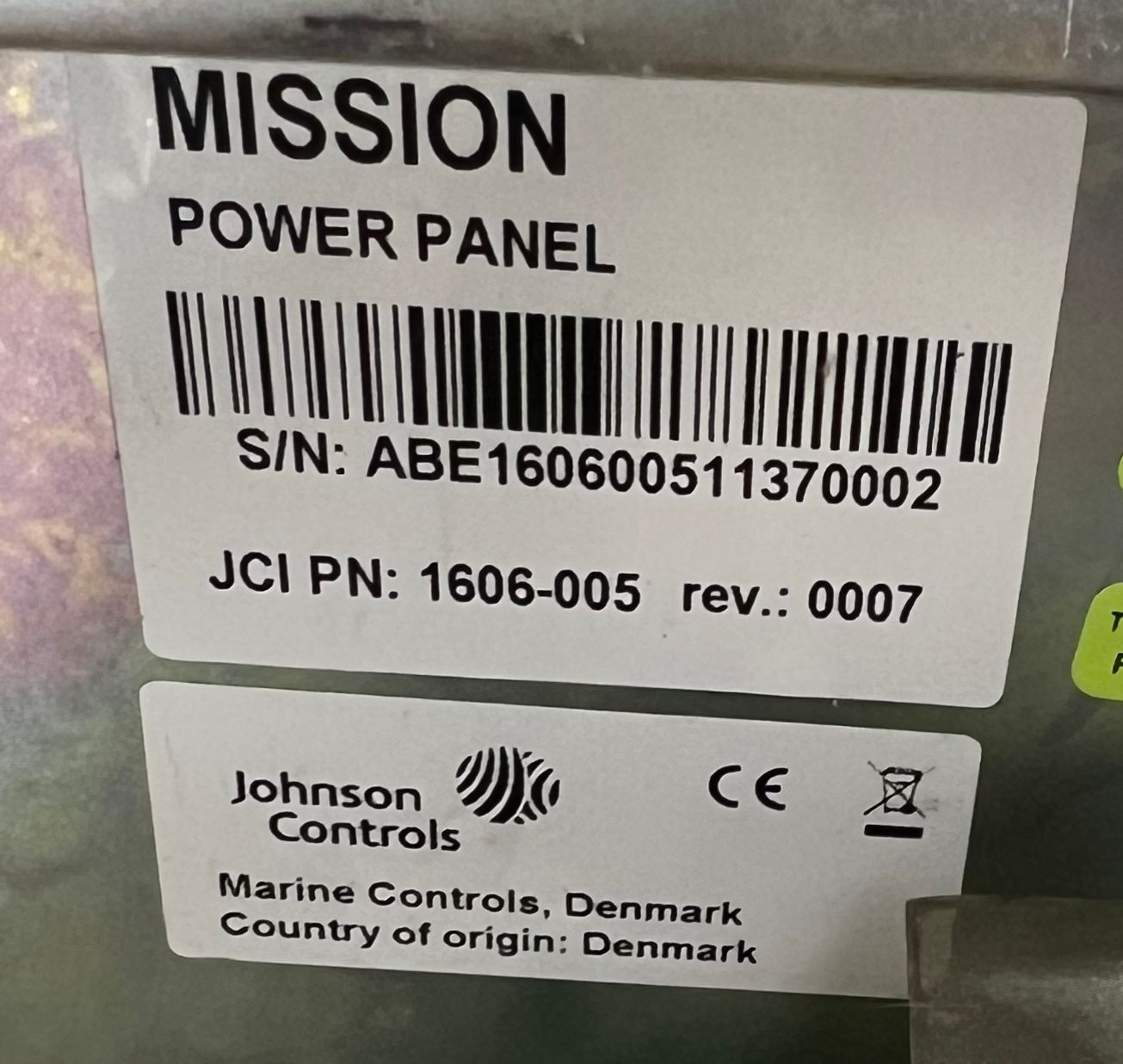 Aalborg Industries 1606-005 Mission Power Panel Abe160600511370002 thumbnail