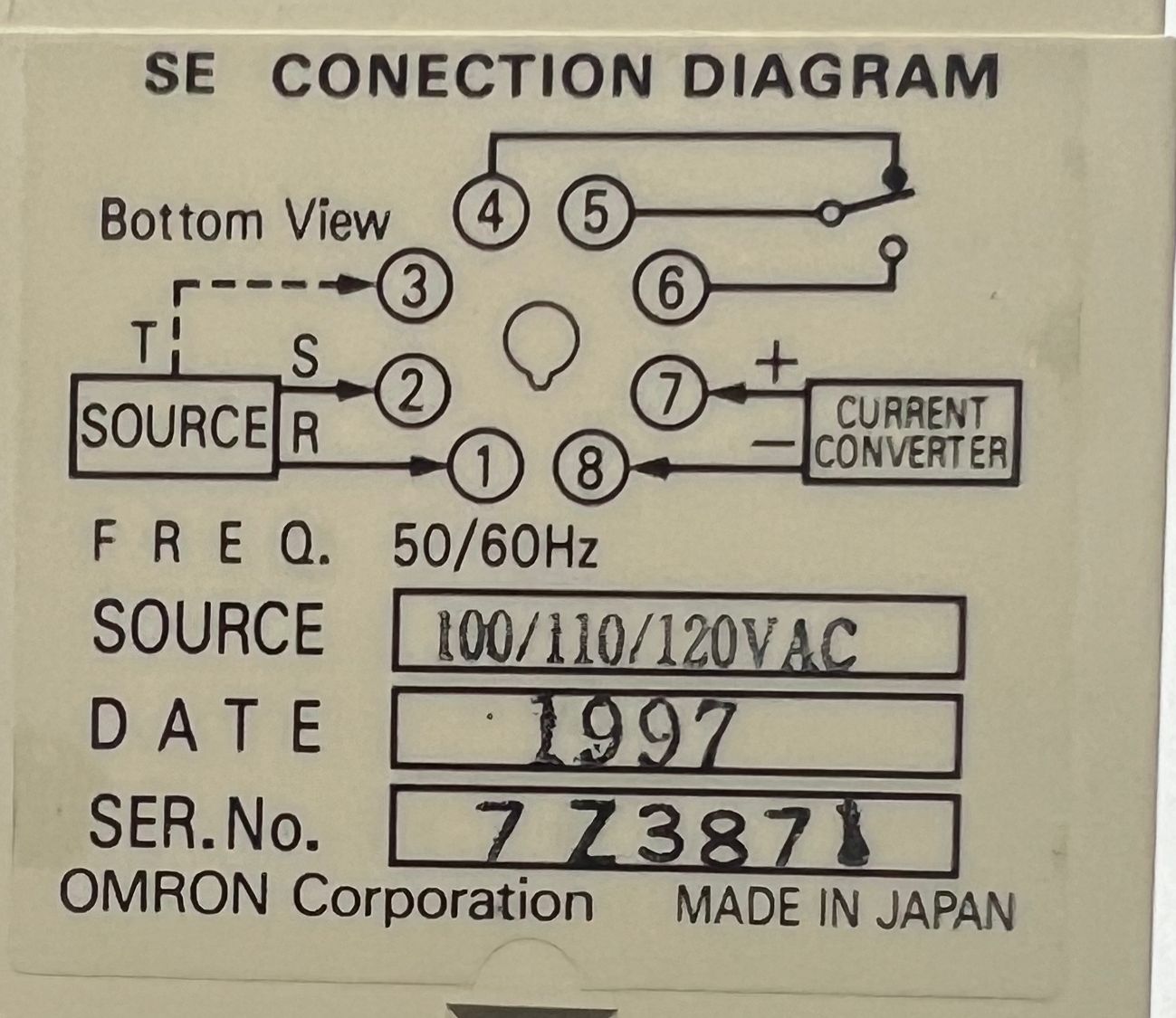 Omron SE-SP1N Motor Relay 7Z3871 thumbnail