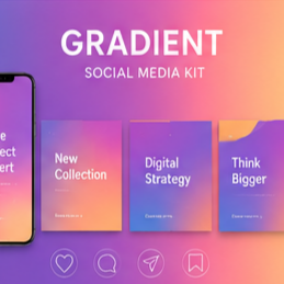 Gradient Social Media Kit CANVA