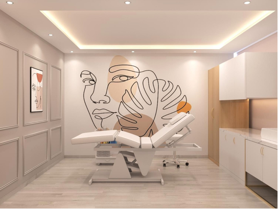 Let's Face It Med Spa treatment room in Denver, CO.