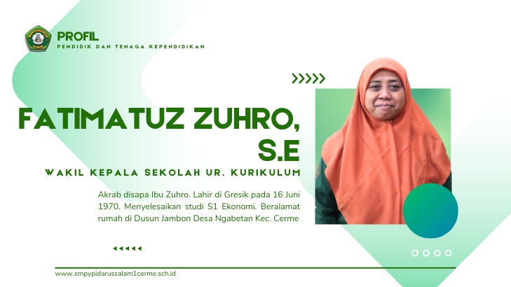 Fatimatuz Zuhro, SE (Wakasek Kurikulum)