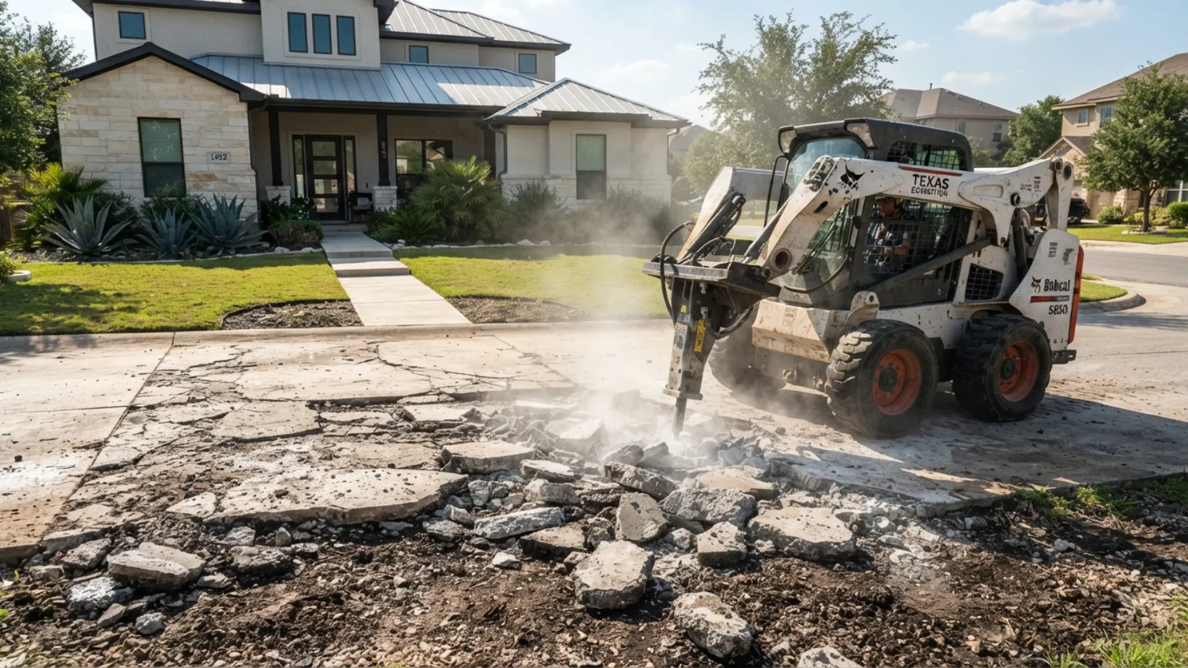 Concrete driveway demolition and excavation San Antonio subgrade preparation