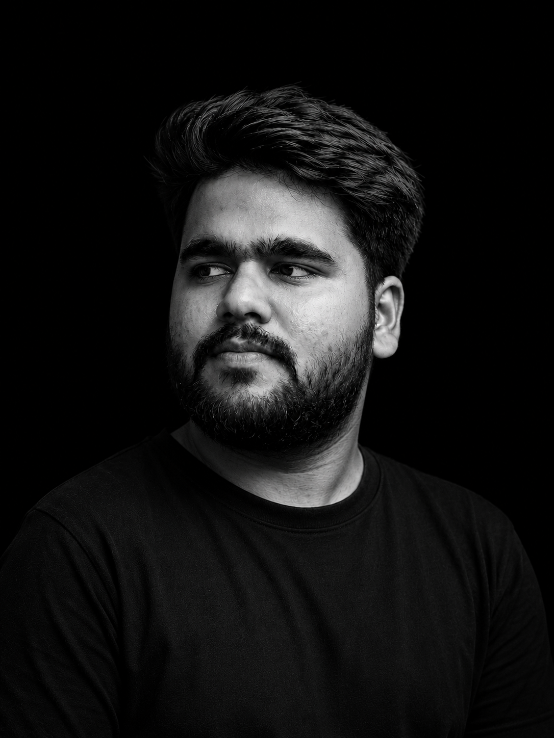 Abhishek Pawar, digital marketer and web developer, working at a desk