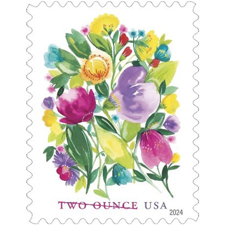 Celebration Blooms 2024 First-Class Forever Stamps, 100 total in 20-piece booklets