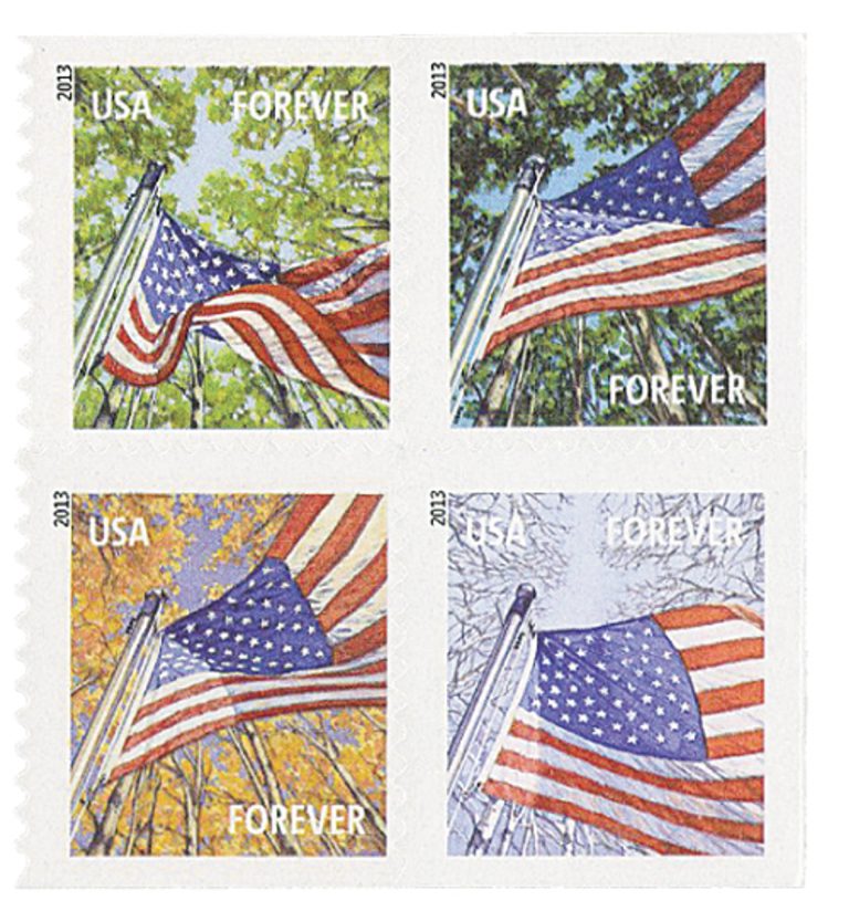 A Flag for All Seasons 2013 Forever Stamps, roll of 100