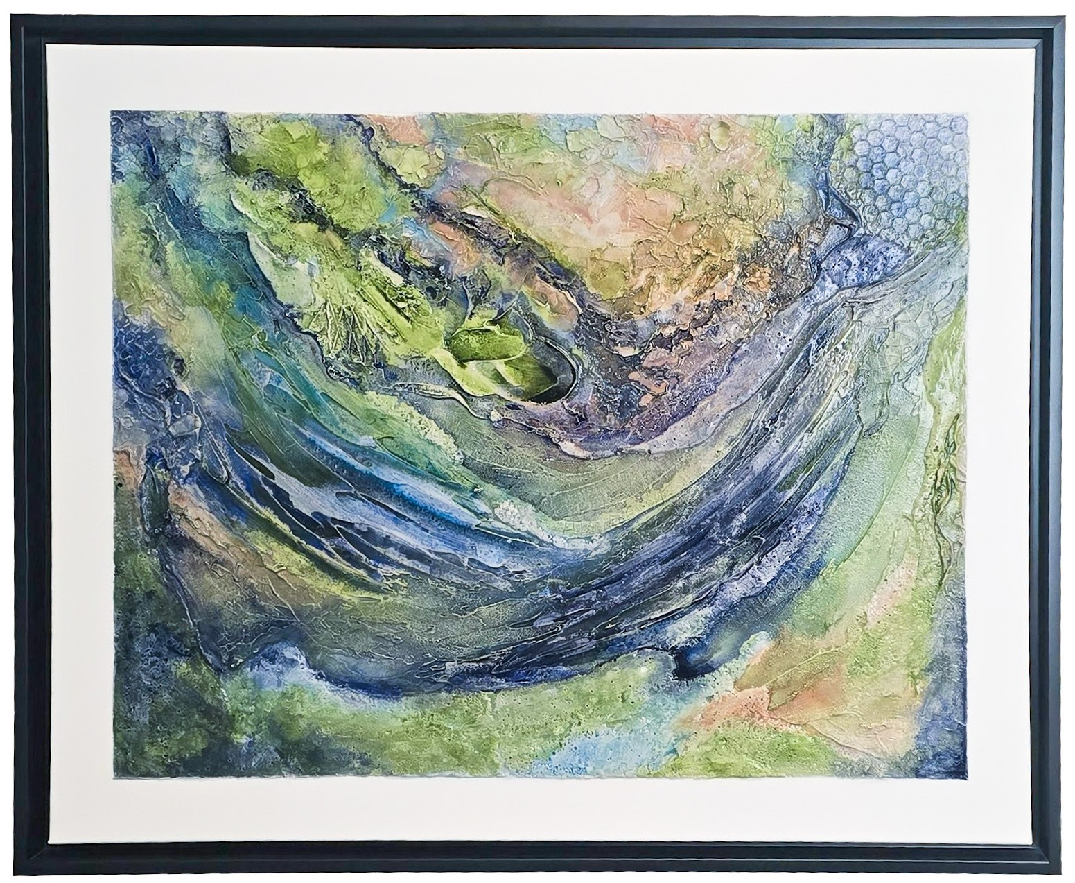 Whispers of the Sea by Caron Ory, textured mixed-media artwork