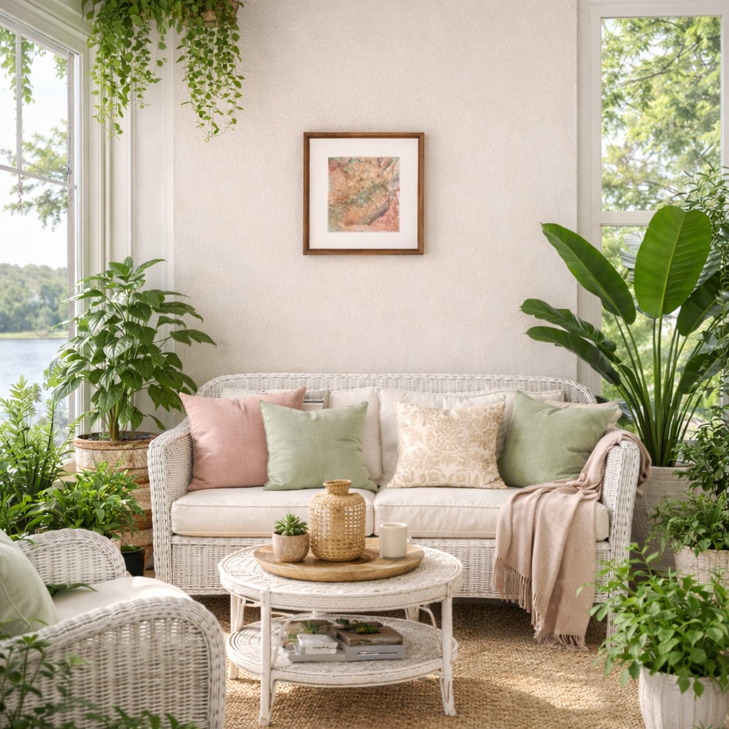 Fractured Silence by Caron Ory displayed in a bright, natural living room