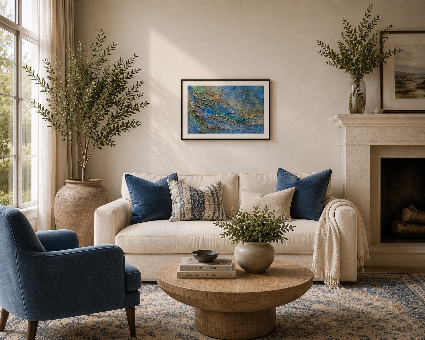 The Shape Water Keeps by Caron Ory displayed in an elegant living room