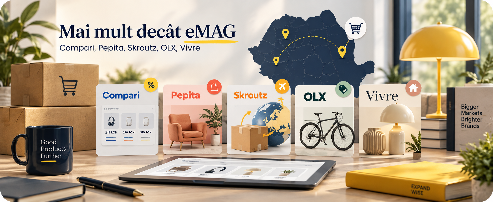 Marketplace expansion w Rumunii poza eMAG: Compari, Pepita, Skroutz, OLX i Vivre