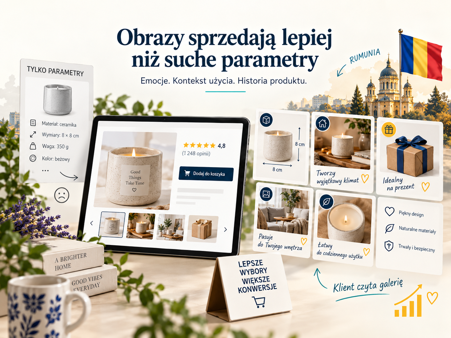 Galeria produktowa w rumuńskim e-commerce: obrazy, kontekst użycia i korzyści