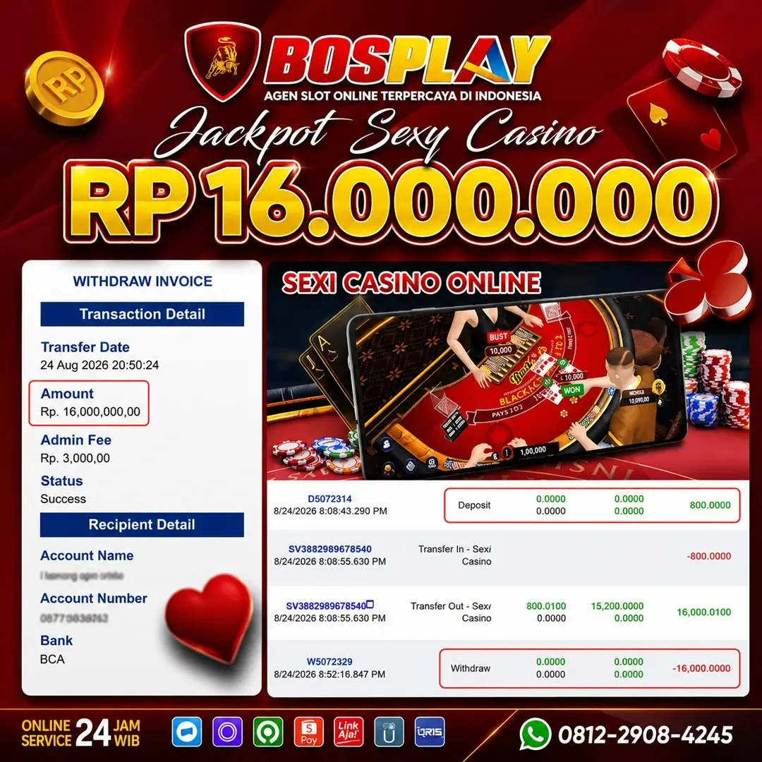 MEMBER JACKPOT SEXY CASINO ONLINE IDR 16.000.000 LANGSUNG TUNTAS