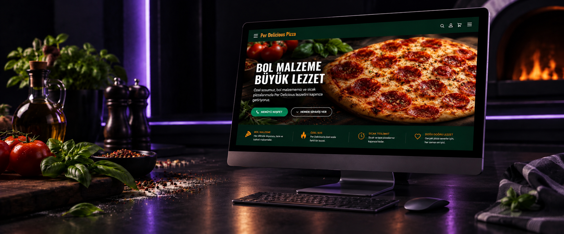 Per Delicious Pizza web tasarım projesi