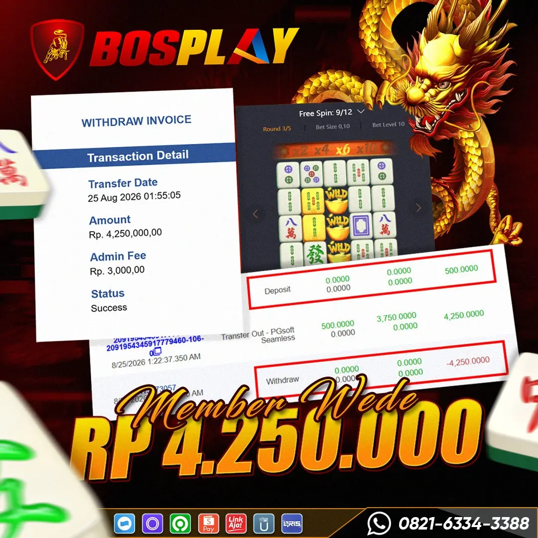 MEMBER WEDE MAHJONG WAYS RP 4.250.000
