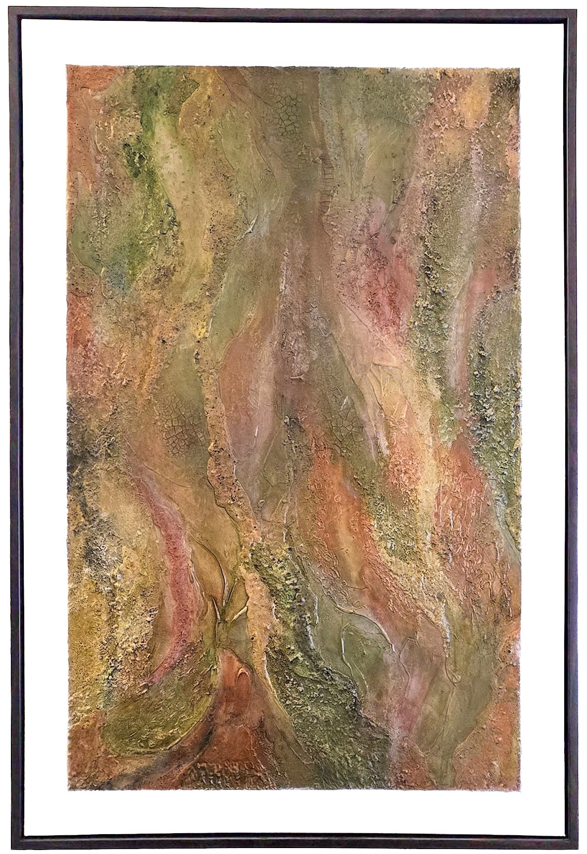 Blush and Earth by Caron Ory, textured mixed-media artwork