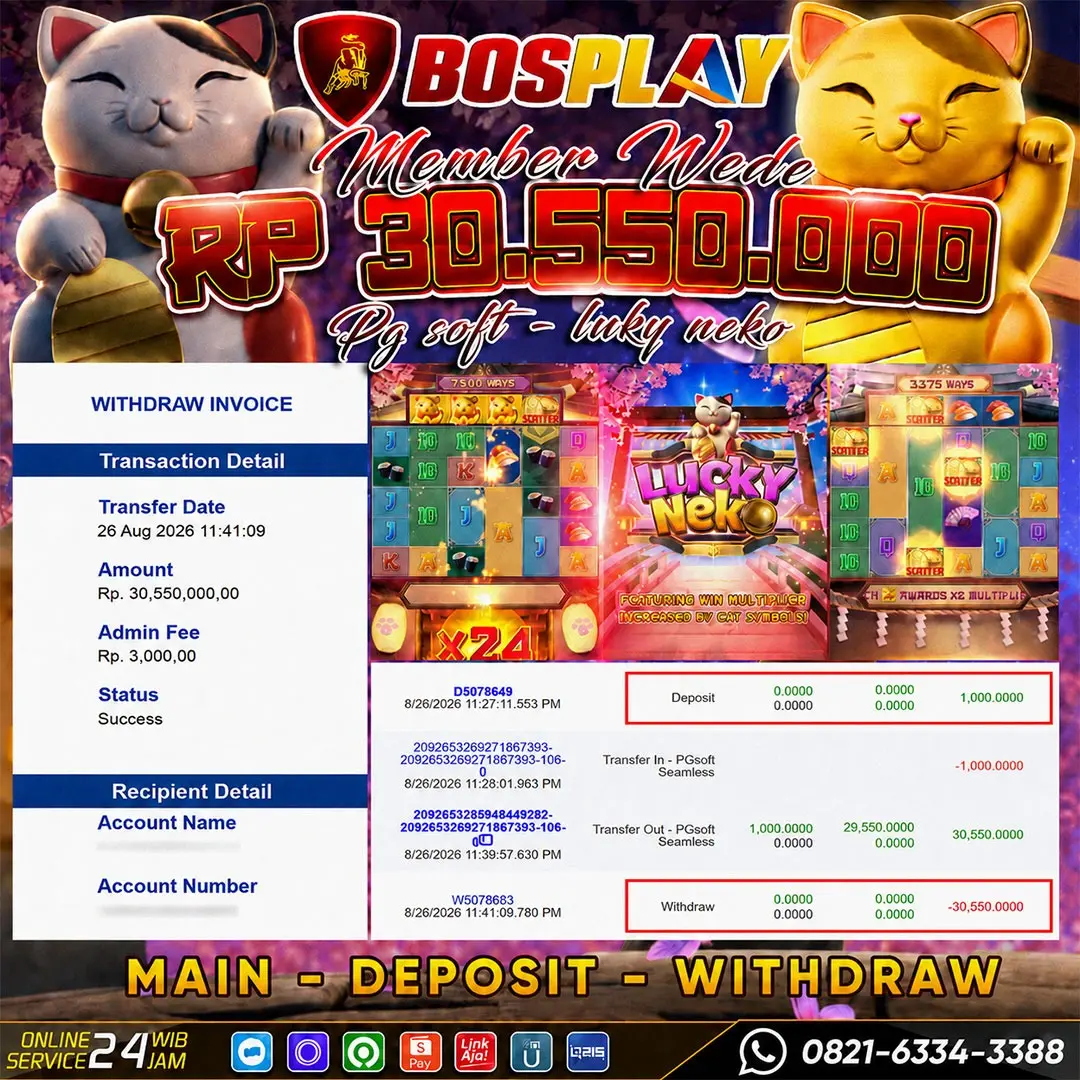MEMBER JACKPOT IDR 30.550.000 PG SOFT - LUKY NEKO