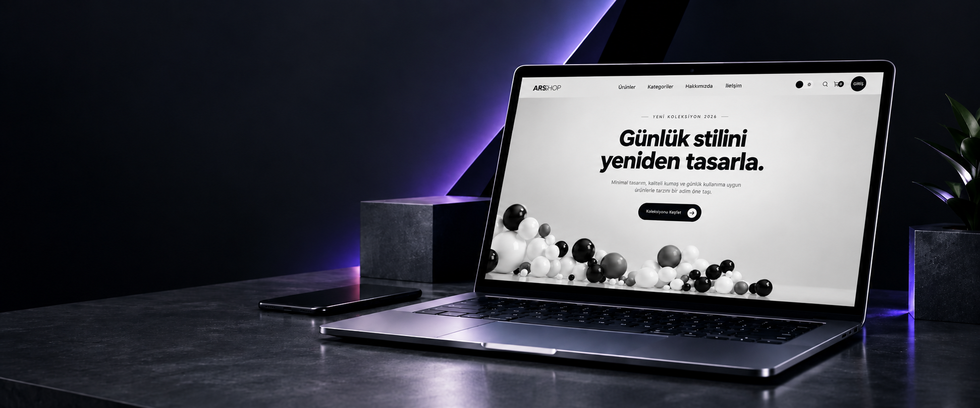 ARSSHOP e-ticaret web tasarım projesi