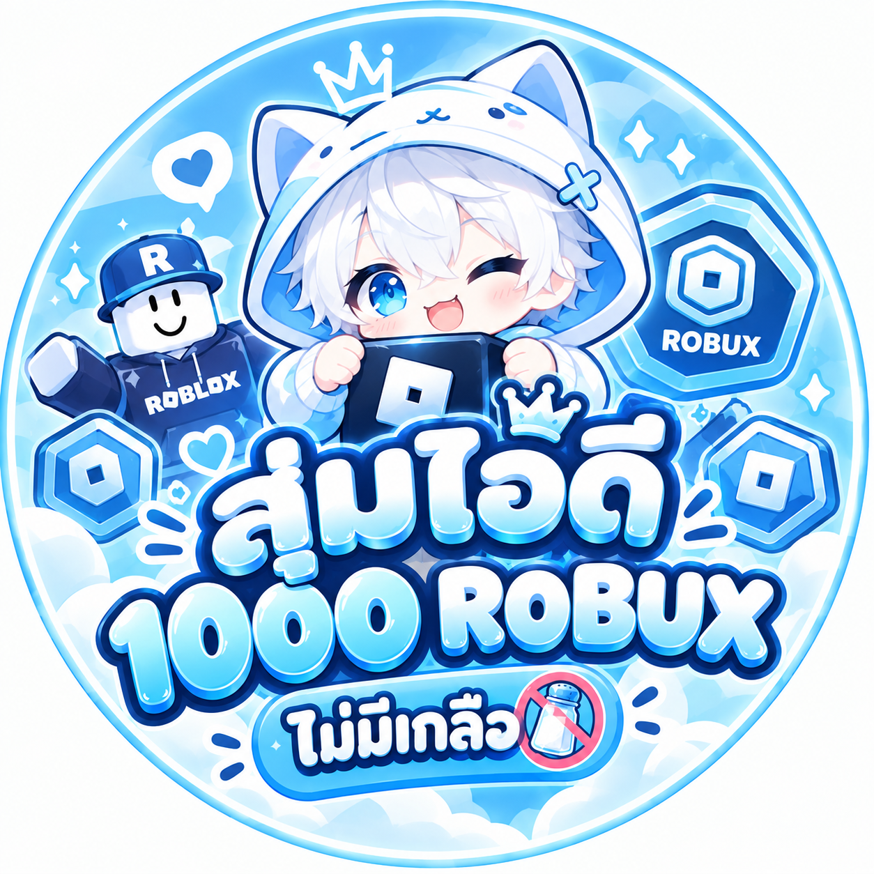 สุ่มไอดั1000robux ไม่มีเกลือ ลุ้นเครดิต 500