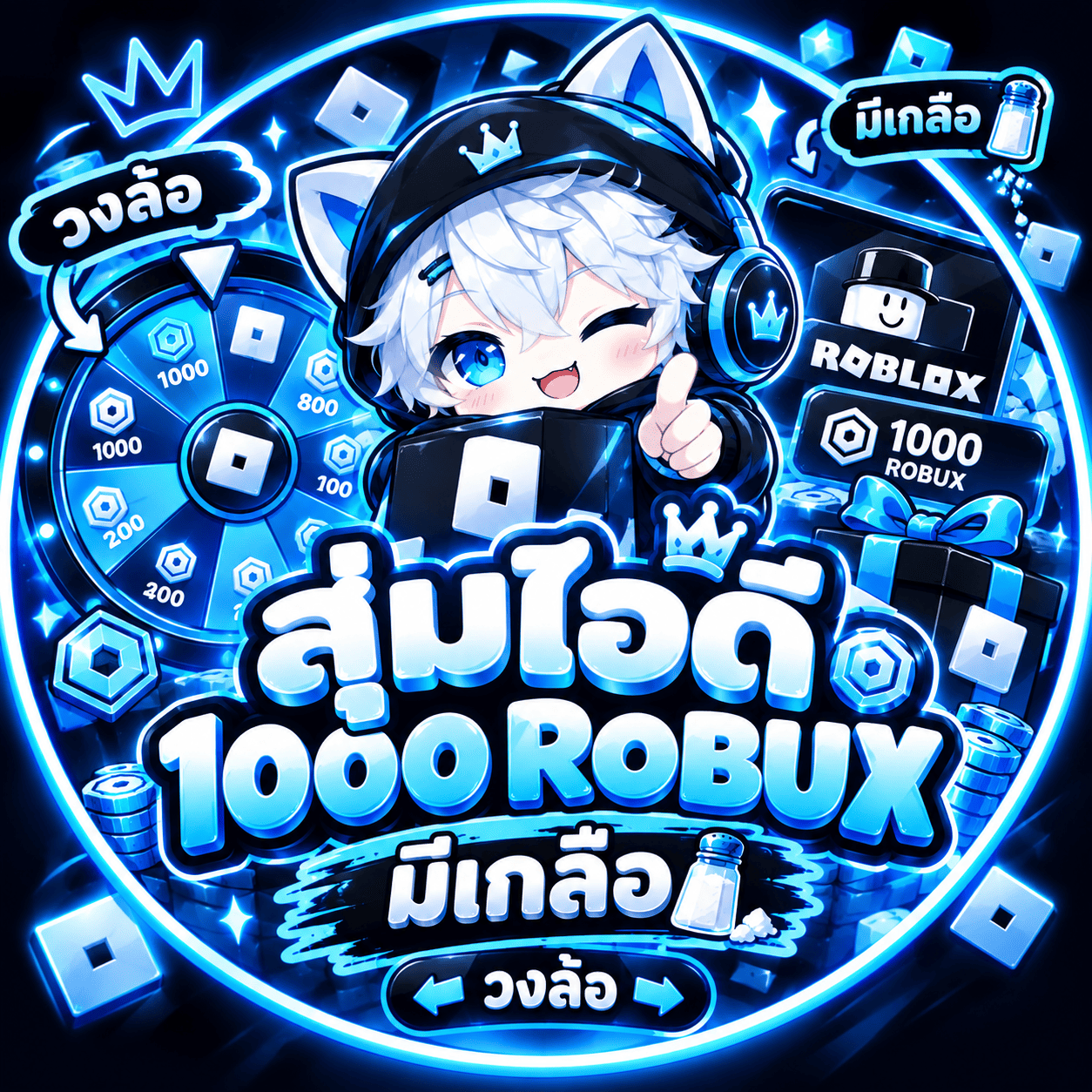 สุ่มไอดี 1000 robux มีเกลือ วงล้อ