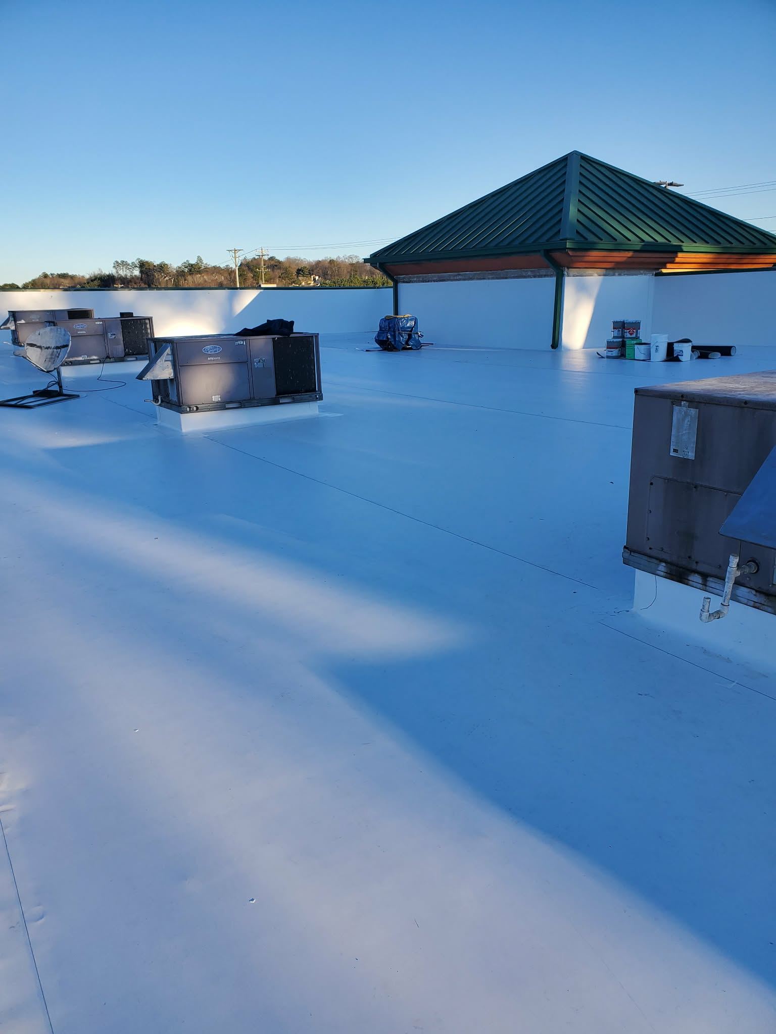 Roofing crew at work