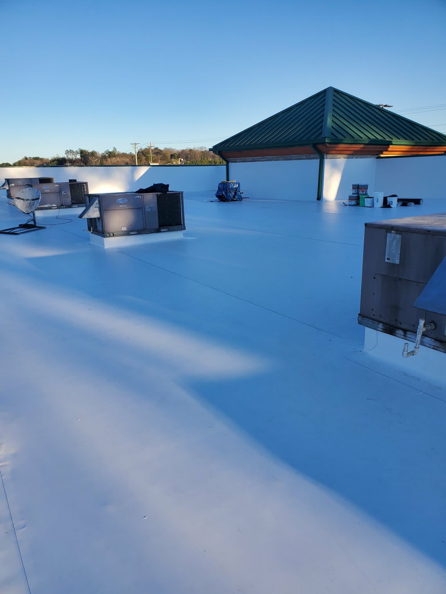 Commercial flat roof installation