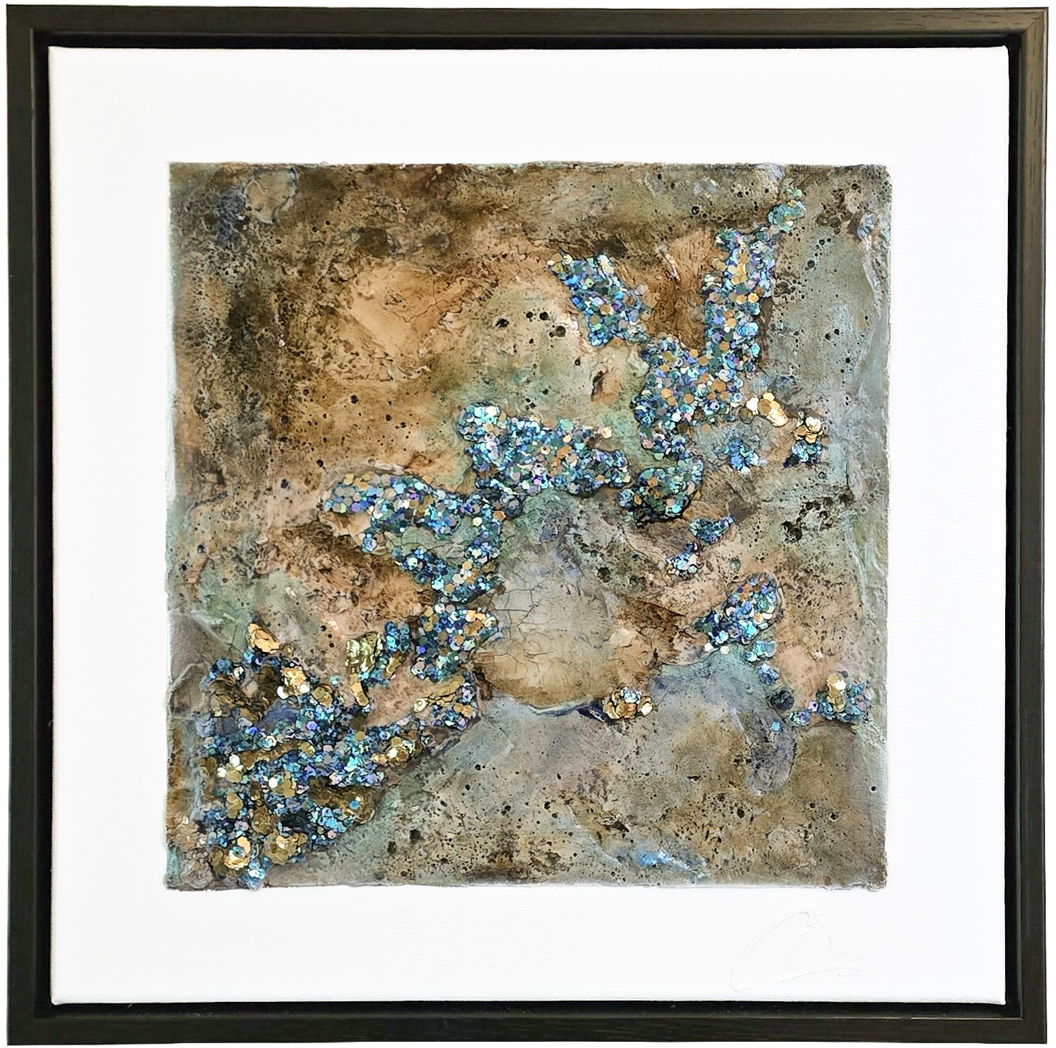 The Earth Borrowed the Stars by Caron Ory, textured mixed-media artwork