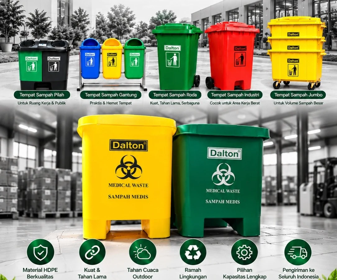 Tempat Sampah Dalton dengan Roda