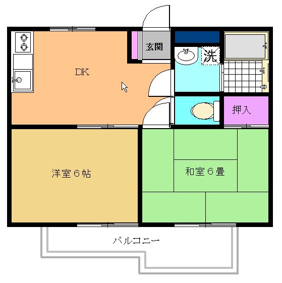 杉の木マンション203号室 リフォーム前の間取り