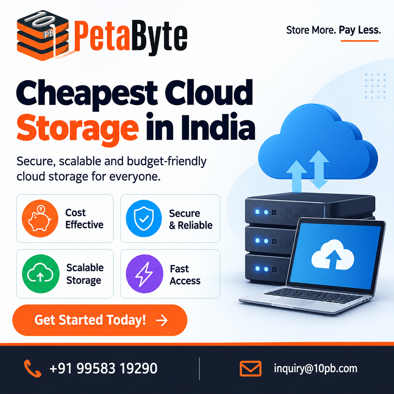 Cheapest cloud storage in India for affordable and scalable data storage