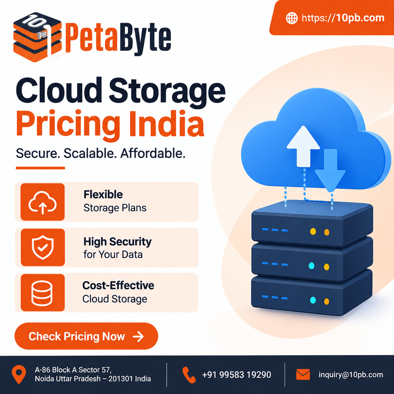 Cloud storage pricing India for secure and scalable business data storage