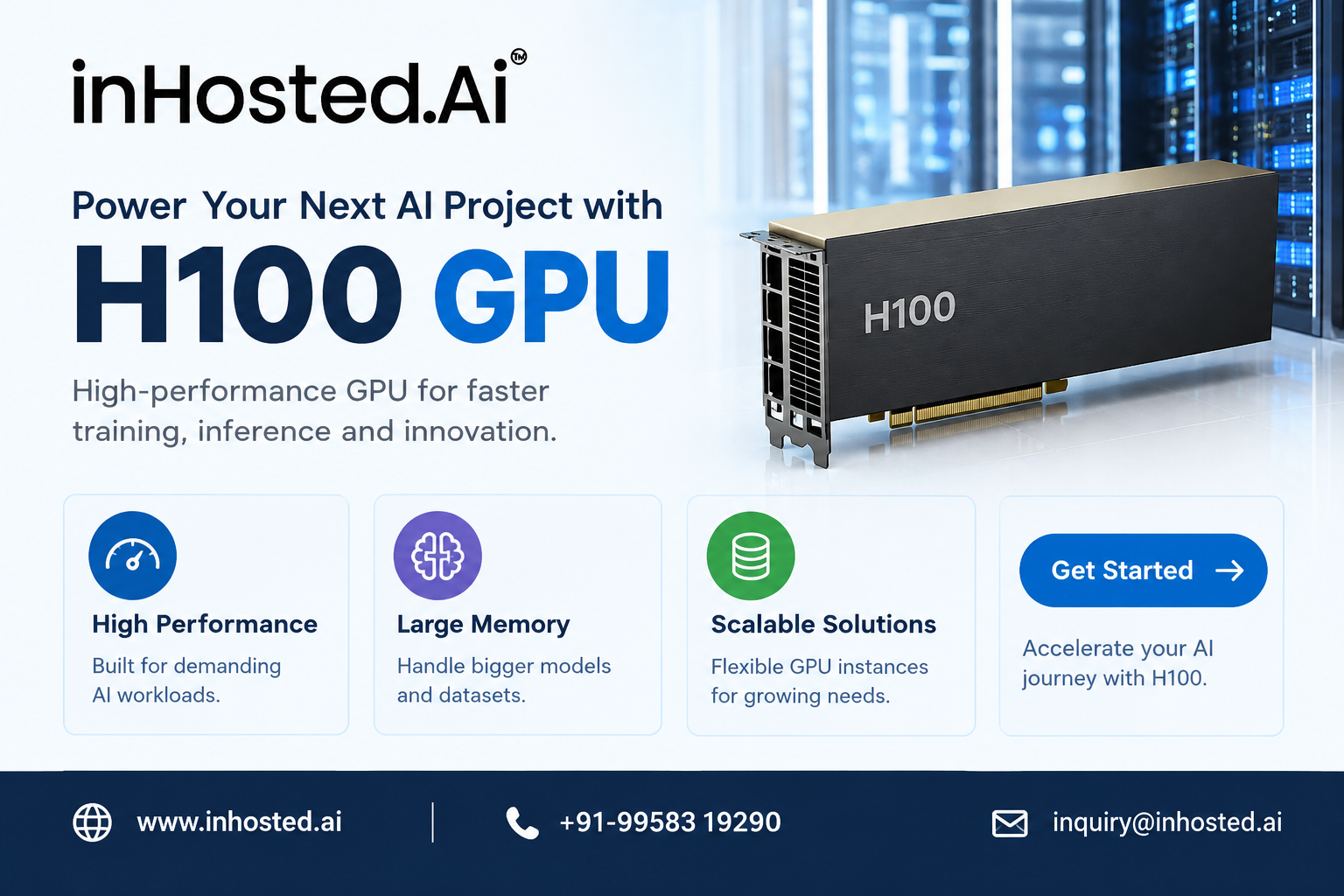 H100 GPU for AI training and generative AI workloads