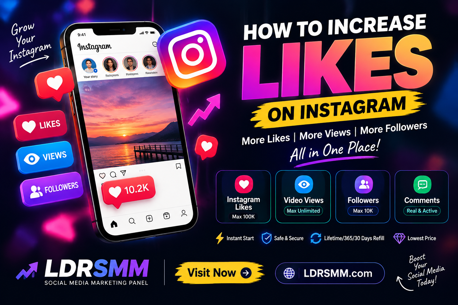 How to Increase Likes on Instagram 2026 | Likes, Views & Followers