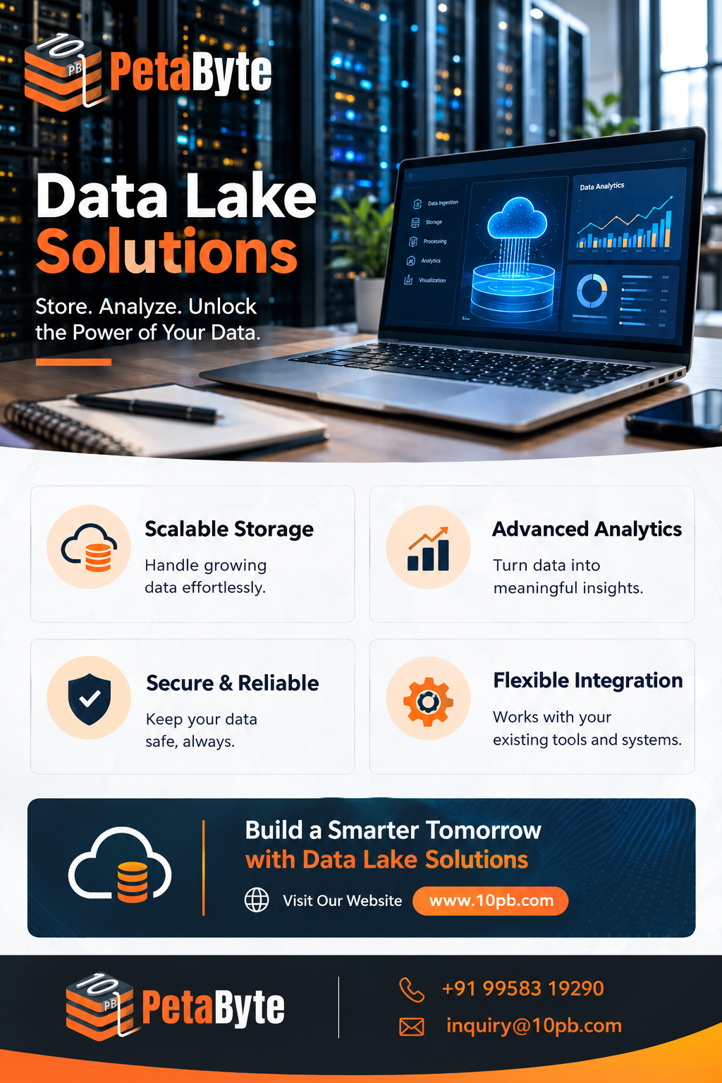 Data lake solutions for scalable storage and business analytics