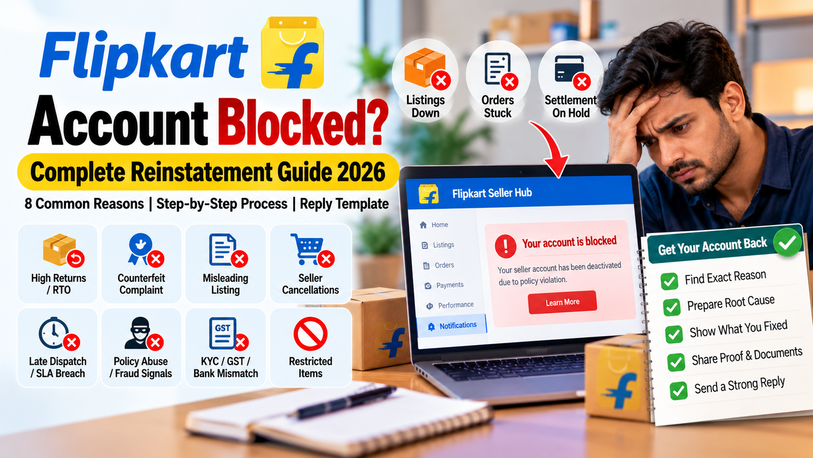  Flipkart Seller Account Blocked? Reasons and Reinstatement