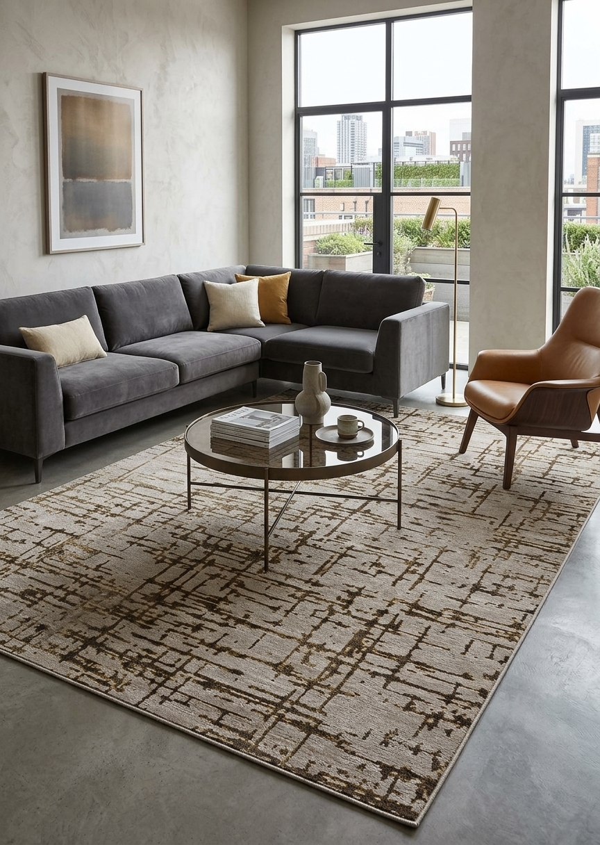 Alfombra 7416B Beige / Gold