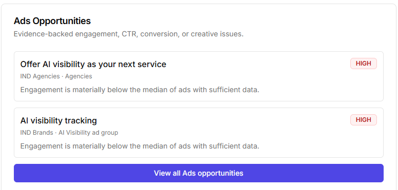 ChatGPT Ad Agent — campaign setup in Indexly