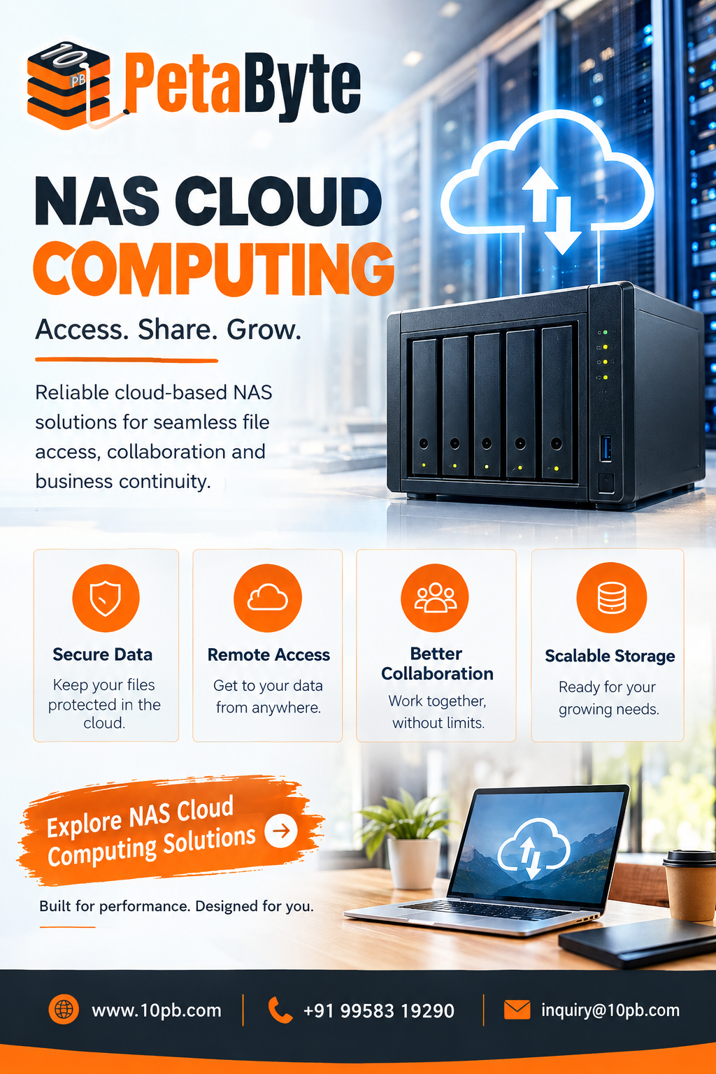 NAS Cloud Computing for business file sharing, centralized storage, and flexible data management.