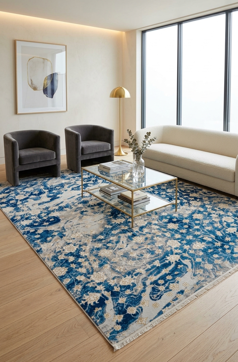 Alfombra 8795A Cream / Blue