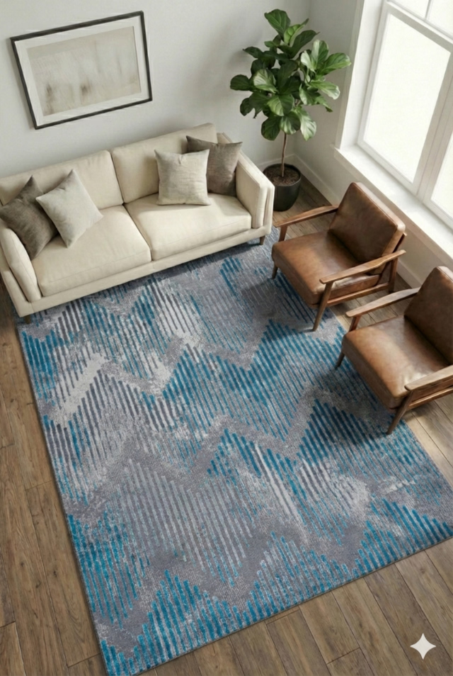 Alfombra 8942A Grey / Blue