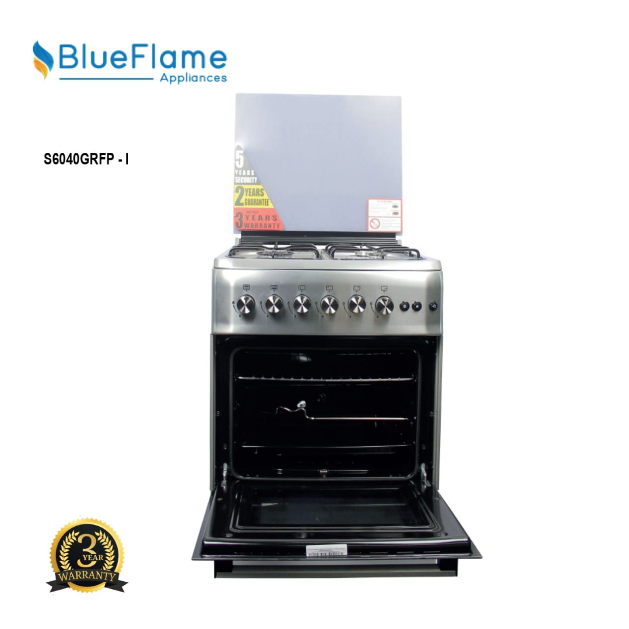 Blueflame Cooker 60 by 60 cm Full Gas INOX - Stainless Steel-S6040GRFP