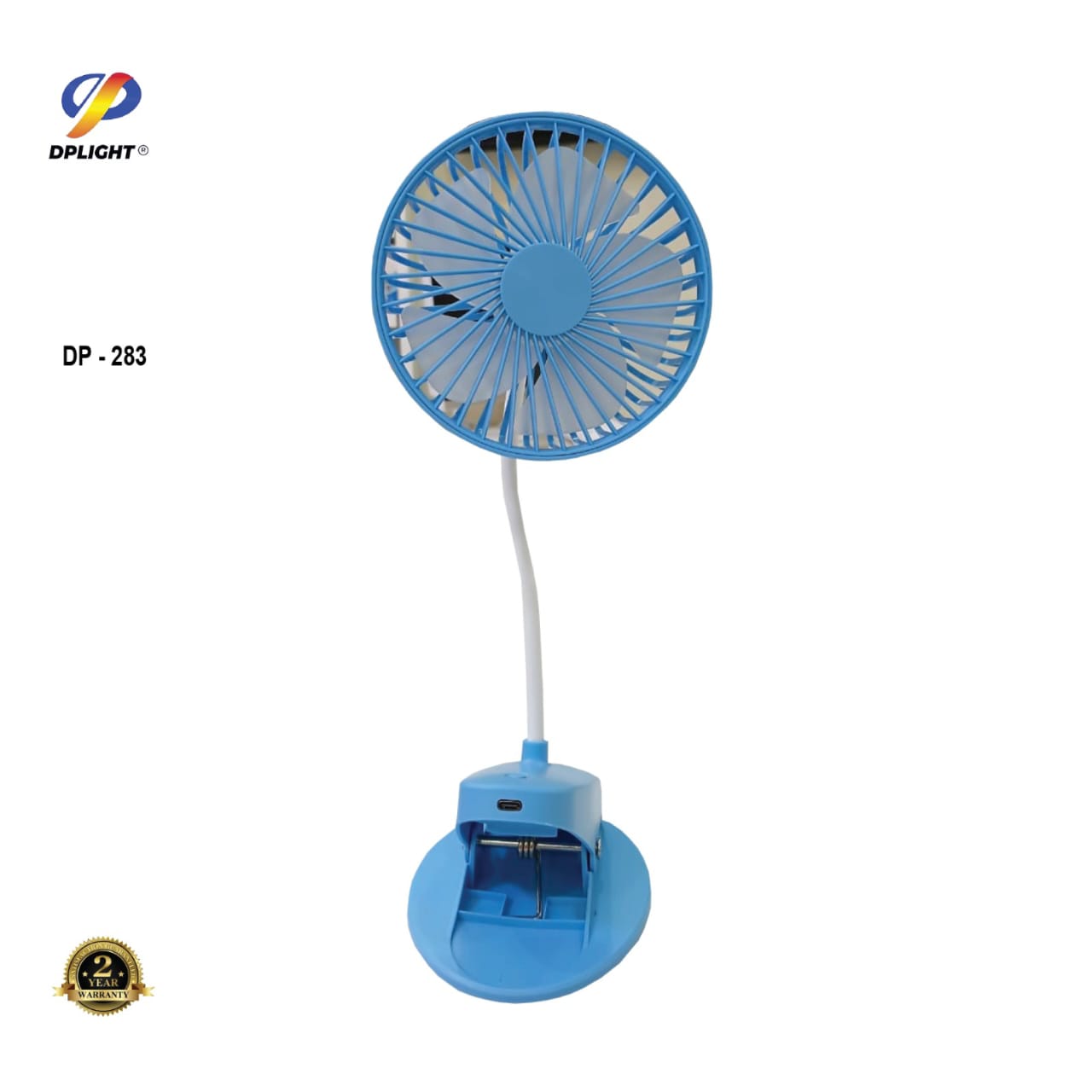DPLIGHT Rechargeable Clip-On Desk Fan – DP-283