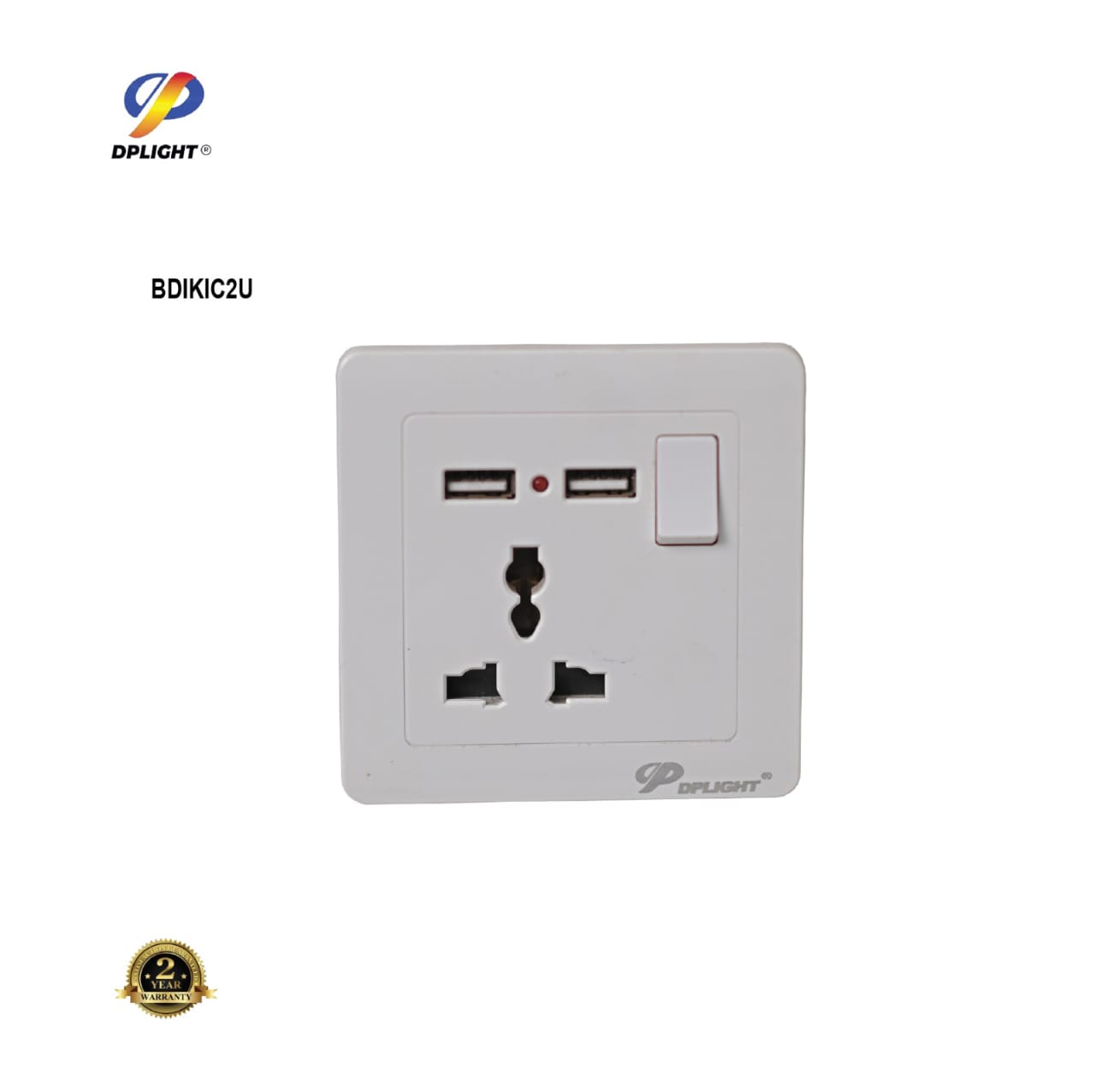 DPLIGHT Universal Wall Socket with Dual USB-DP-1213