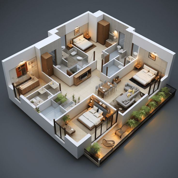 Modern residential apartment buildings