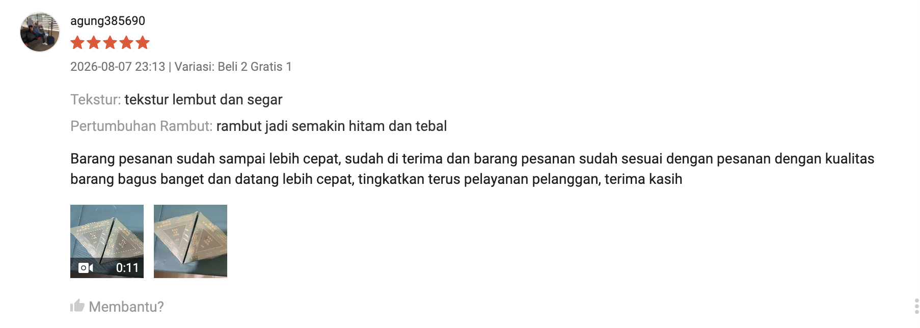 Testimoni pelanggan Shampoo Bar Sevengreen 2